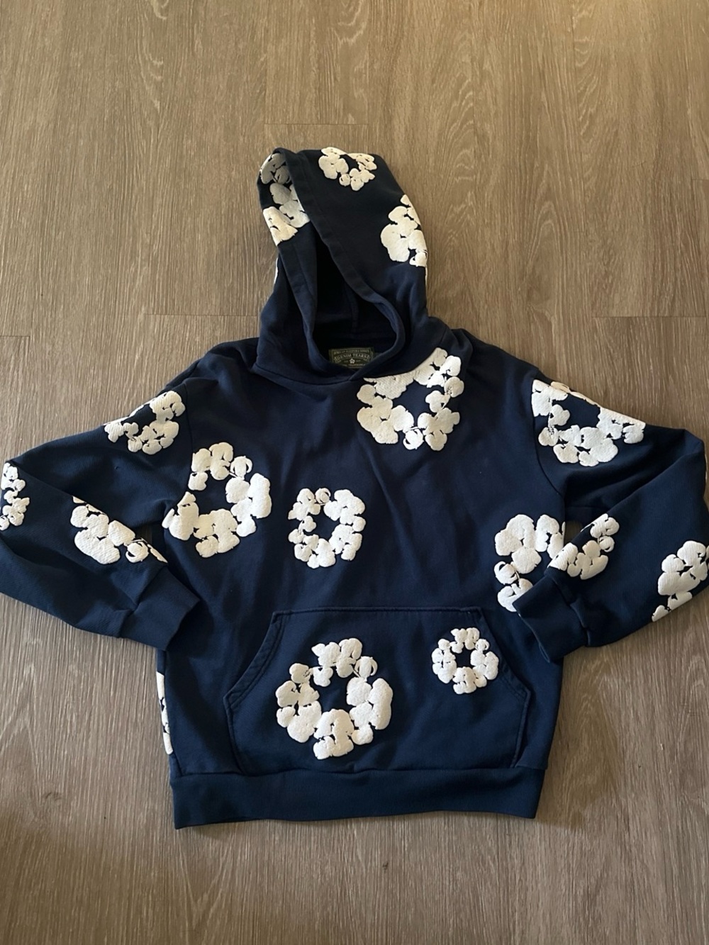 Navy Blue & White flower Denim Tears